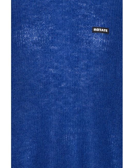 ROTATE BIRGER CHRISTENSEN Blue Logo-Patch Sweater