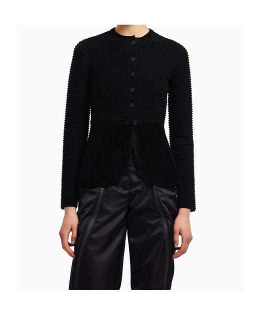 Emporio Armani Black Ottoman Chenille Jacket