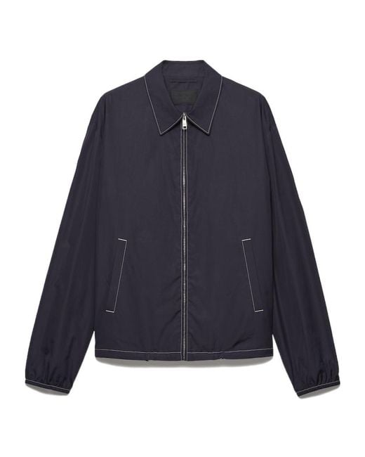 Prada Blue Zip-Up Bomber Jacket for men