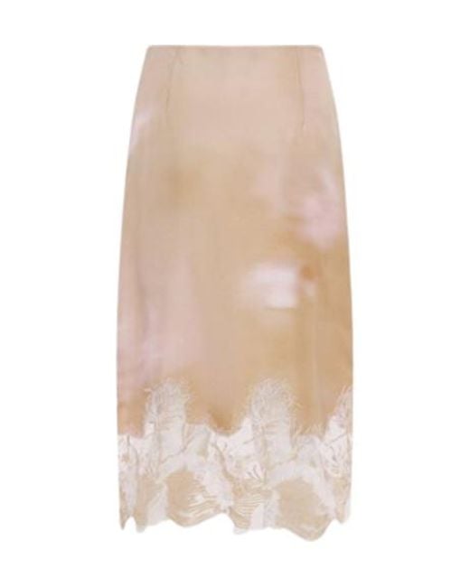 Fabiana Filippi White Lace-Trim Midi Skirt