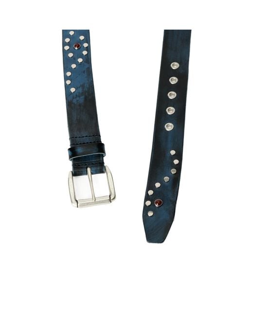 Our Legacy Blue Vortex Leather Belt for men