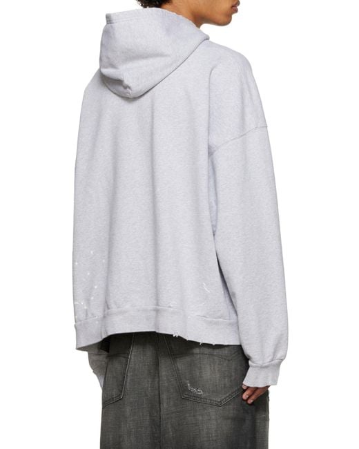 Balenciaga White Graphic Wide-Fit Hoodie for men