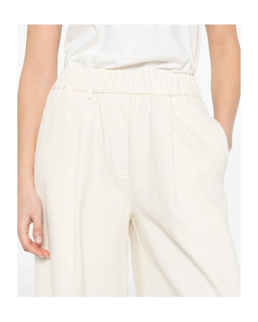 Forte_forte White Elasticated Trousers