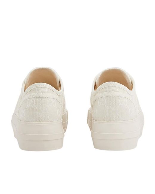 Gucci White Monogrammed Low-Top Sneakers
