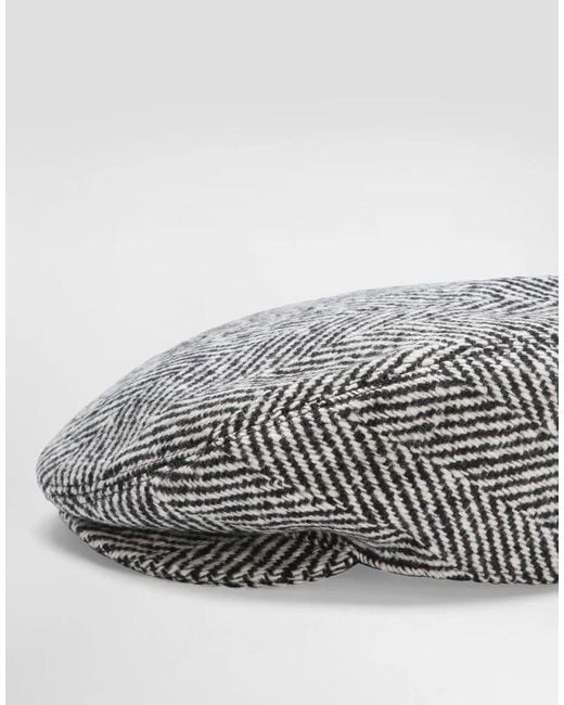 Dolce & Gabbana Gray Shetland Flat Cap for men