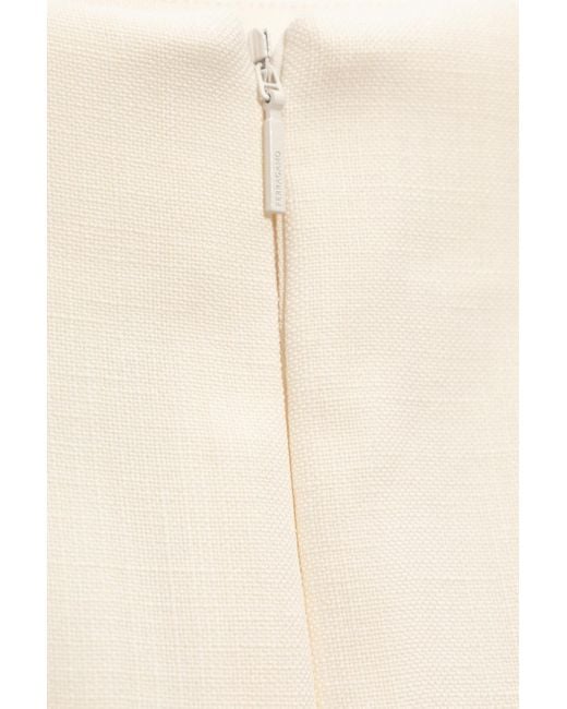 Ferragamo White Ferragamo High-Waist Straight Hem Maxi Skirt