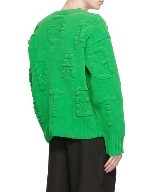 Bottega Veneta Green Knitted Long-Sleeve Jumper for men