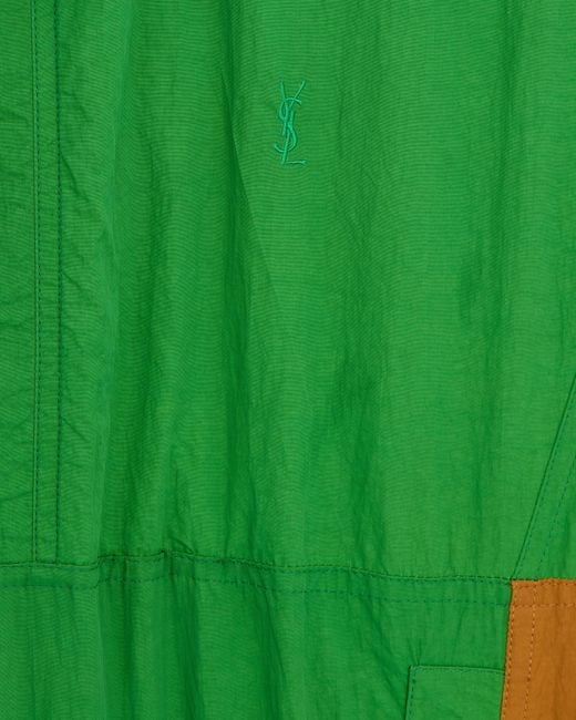 Saint Laurent Green Button High-Neck Jacket