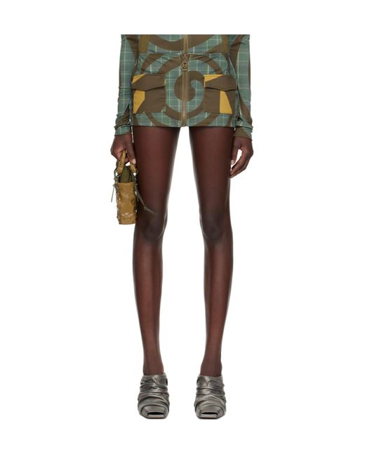 Raga Malak Green Spiral Miniskirt