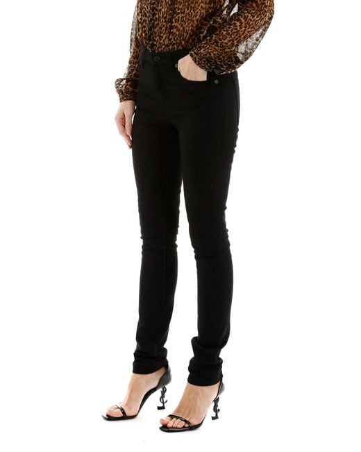 Saint Laurent Black Mid-Rise Skinny Jeans