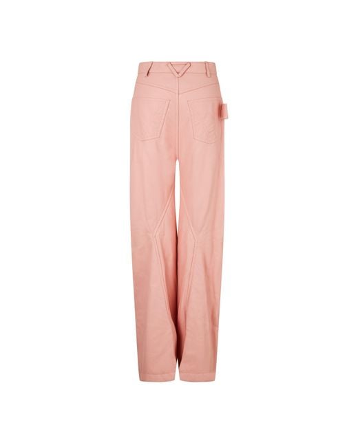 Bottega Veneta Pink Solid Color Casual Pants for men