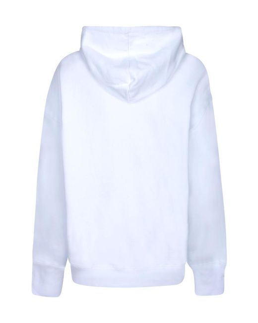 MSGM White Pull Rope Hooded Sweater