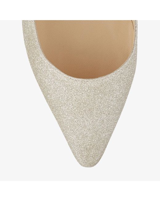 Jimmy Choo White Romy Glitter Pumps