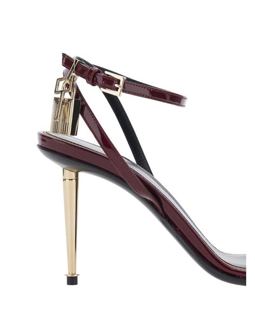 Tom Ford Metallic Padlock-Detail Ankle-Strap Sandals