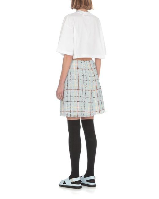 Marni White Logo-Print Cropped T-Shirt