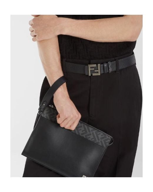 Fendi White Ff Squared Reversible Belt for men