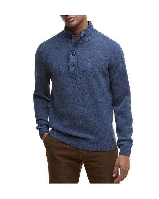 Barbour Blue Button-Down Sweater for men