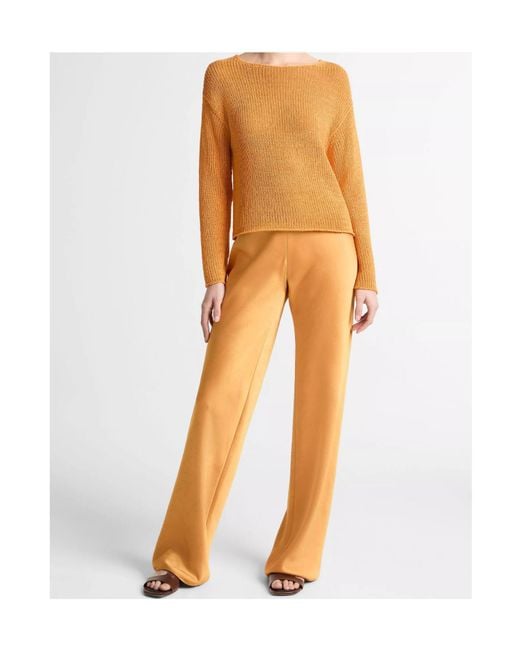 Vince Orange Ribbed-Knit Boat-Neck Sweater