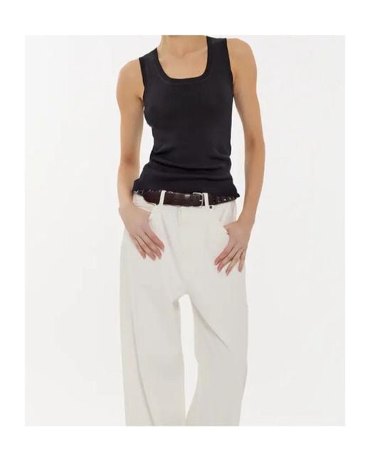 P.A.R.O.S.H. Brown Cipria26 Ribbed Tank Top