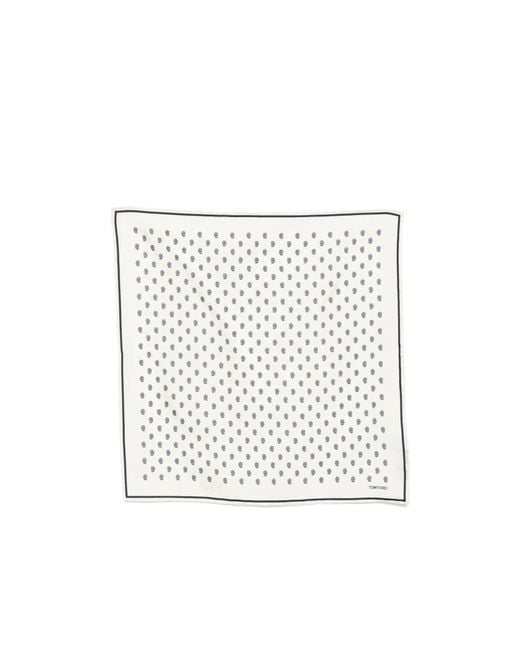 Tom Ford White Polka Dot Square Scarf for men