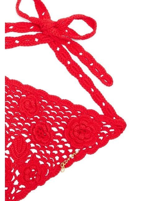 Ganni Red Head Scarf