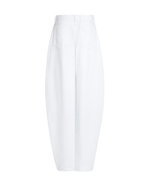 Alaïa White Alaïa High-Waisted Wide-Leg Jeans