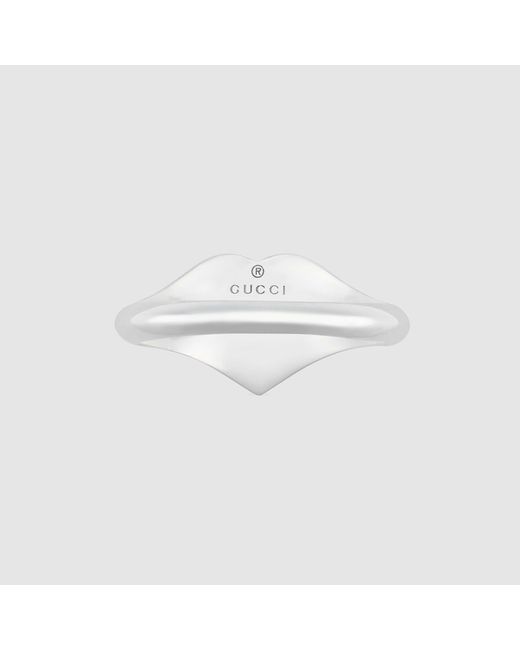Gucci White Interlocking G Heart Ring