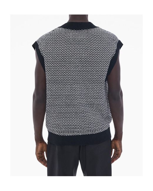 Helmut Lang Black V-Neck Knitted Vest for men