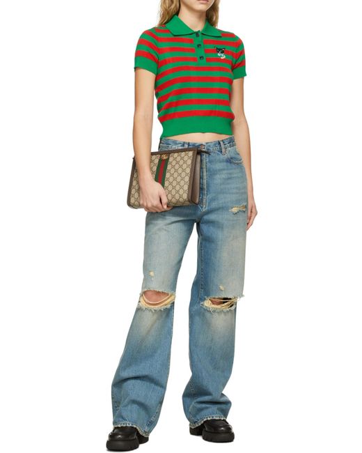 Gucci Metallic Ophidia Monogrammed Pouch