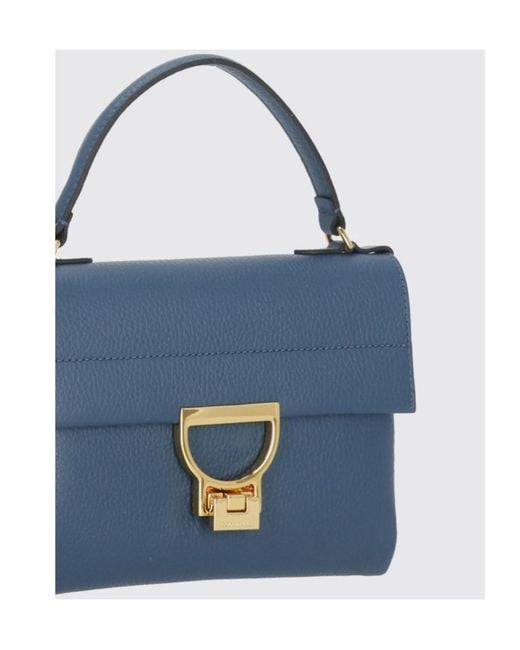 Coccinelle Blue Mini Arlettis Leather Tote Bag