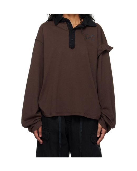 OTTOLINGER Brown Long-Sleeved Polo Shirt