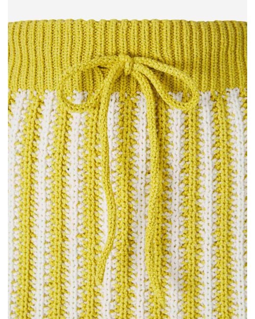 Fabiana Filippi Yellow Striped Knitted Drawstring Midi Skirt