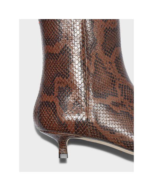 Aeyde Brown Cow Print Ankle Heeled Boots
