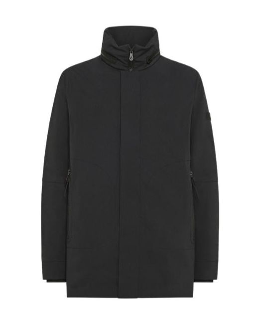 Peuterey Black Logo Patch Pull-Out Hood Jacket for men