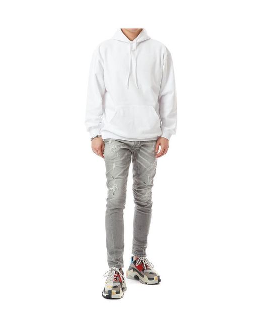 Balenciaga White Felpa Con Cappuccio
