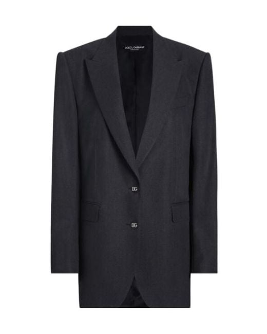 Dolce & Gabbana Blue Single-Breasted Straight Hem Blazer