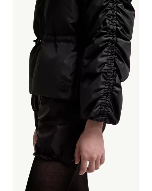 Moncler Black Louviere Zip-Up Hooded Short Padded Jacket
