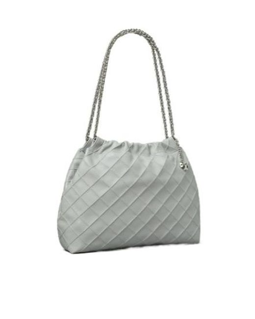 Tory Burch Gray Fleming Tote Bag