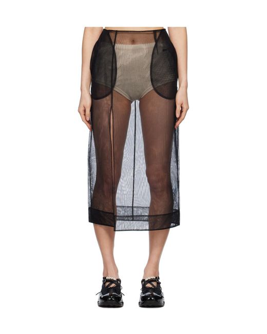 Simone Rocha Brown Sheer Pencil Skirt