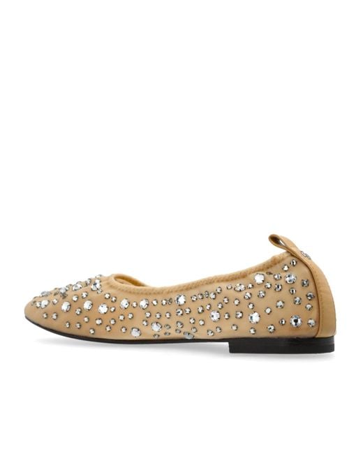 Tory Burch Natural Crystal Ballet Flats