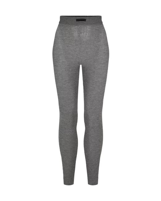 Fear Of God Gray Ribbed Knitted Leggings