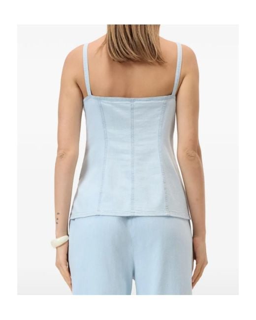Closed Blue Strap Top