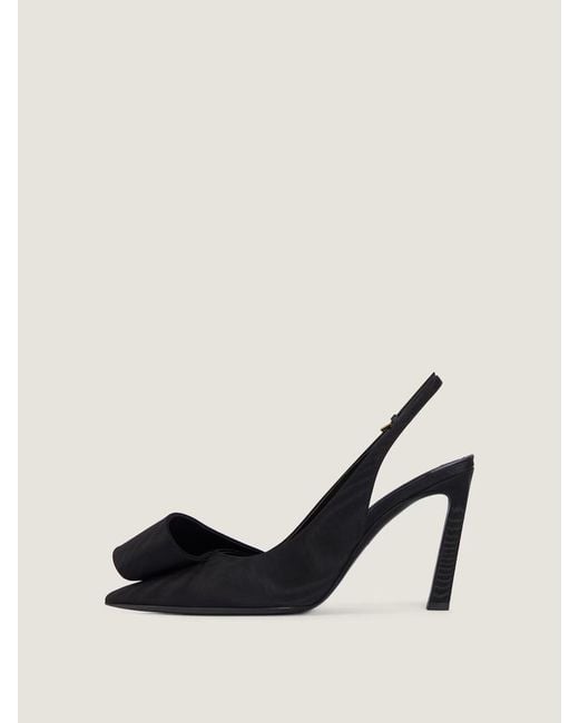 Givenchy Black Twisted Ribbon Slingbacks Pumps