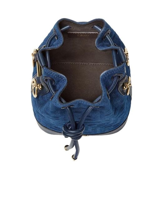Fendi Blue Mon Tresor Ff Jacquard Bucket Bag