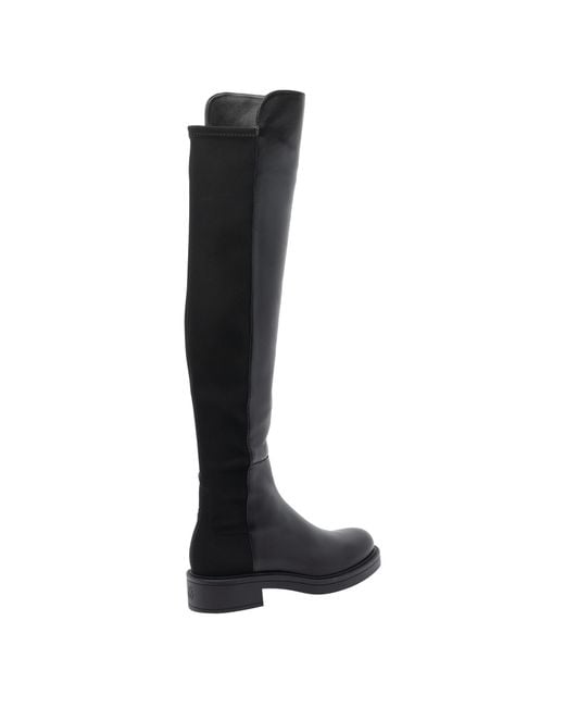 Stuart Weitzman Black Round-Toed Boots