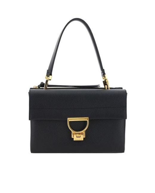 Coccinelle Black Arlettis Foldover Top Shoulder Bag