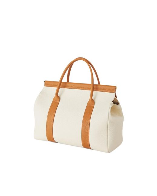 Loro Piana White Double-Handle Handbag