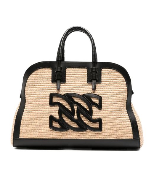 Casadei Black Park Avenue Tote Bag