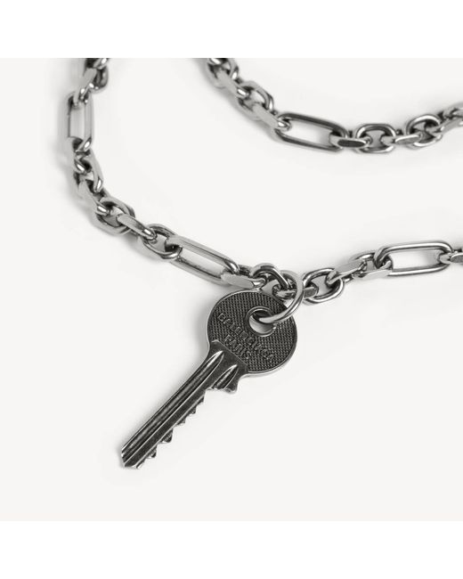 Balenciaga White Neverlost Thin Necklace for men