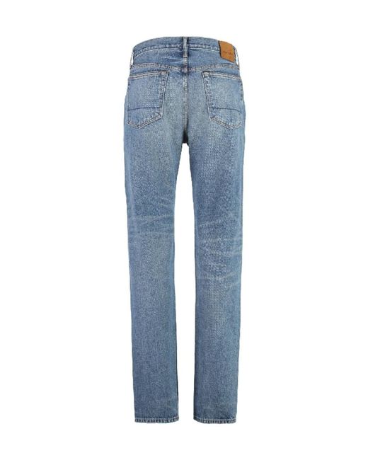 Tom Ford Blue Button Zipper Denim Trousers for men